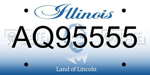 AQ95555 Illinois License Plate