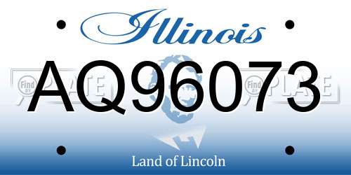 AQ96073 Illinois License Plate