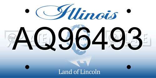 AQ96493 Illinois License Plate