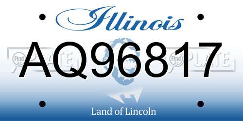 AQ96817 Illinois License Plate