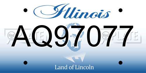 AQ97077 Illinois License Plate