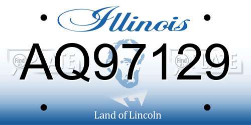AQ97129 Illinois License Plate