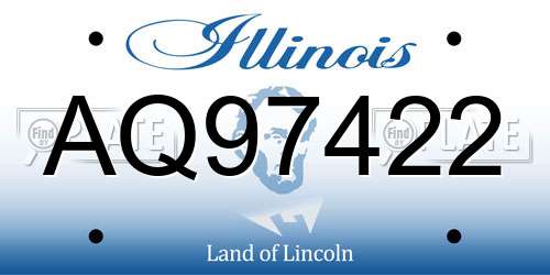 AQ97422 Illinois License Plate