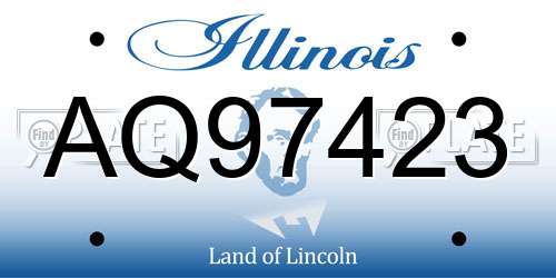 AQ97423 Illinois License Plate