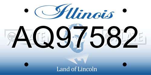 AQ97582 Illinois License Plate
