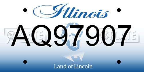 AQ97907 Illinois License Plate