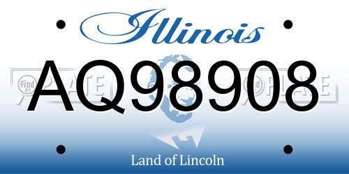 AQ98908 Illinois License Plate