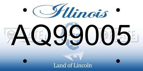 AQ99005 Illinois License Plate