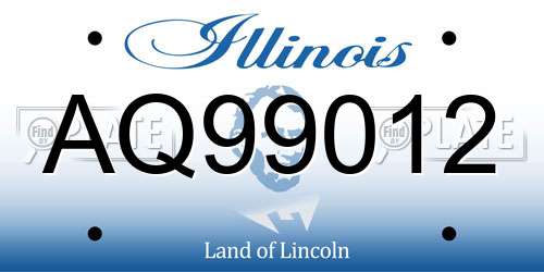 AQ99012 Illinois License Plate