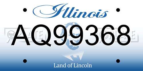 AQ99368 Illinois License Plate
