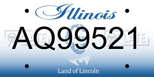AQ99521 Illinois License Plate