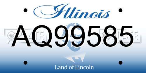 AQ99585 Illinois License Plate
