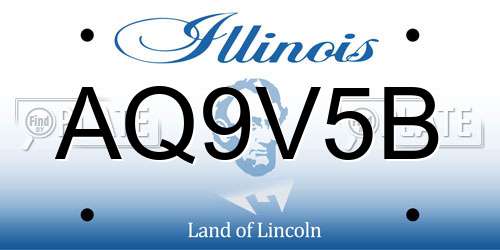 AQ9V5B Illinois License Plate