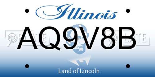 AQ9V8B Illinois License Plate