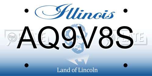 AQ9V8S Illinois License Plate