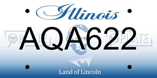 AQA622 Illinois License Plate
