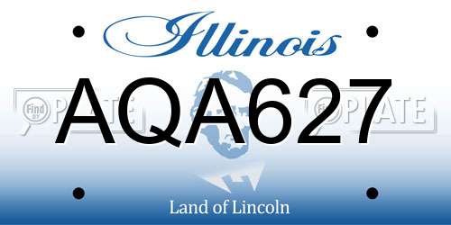 AQA627 Illinois License Plate