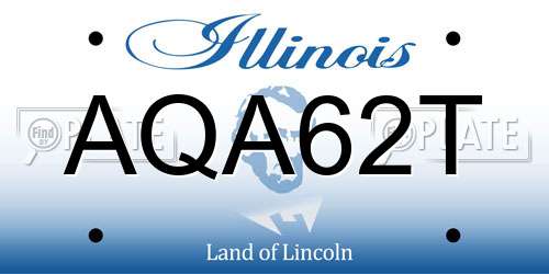 AQA62T Illinois License Plate