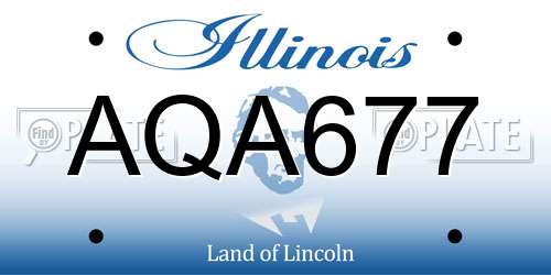 AQA677 Illinois License Plate