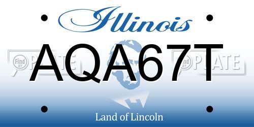 AQA67T Illinois License Plate