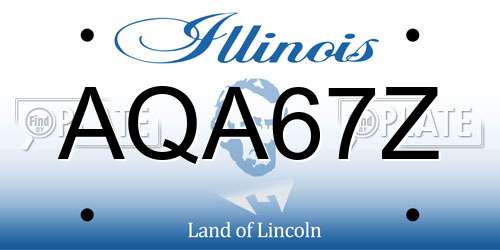 AQA67Z Illinois License Plate