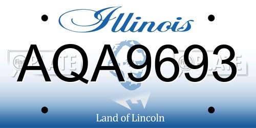AQA9693 Illinois License Plate