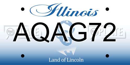 AQAG72 Illinois License Plate