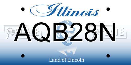 AQB28N Illinois License Plate