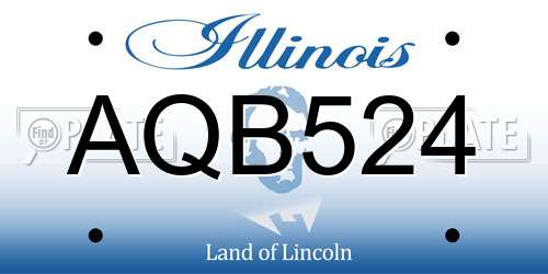 AQB524 Illinois License Plate