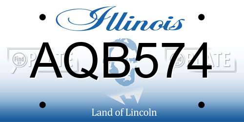 AQB574 Illinois License Plate
