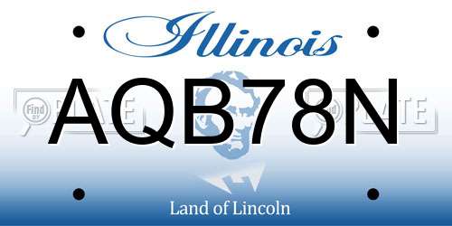 AQB78N Illinois License Plate