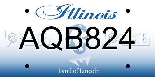 AQB824 Illinois License Plate