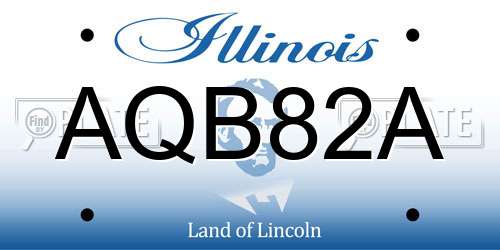 AQB82A Illinois License Plate