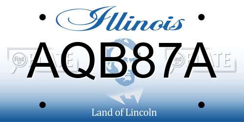 AQB87A Illinois License Plate