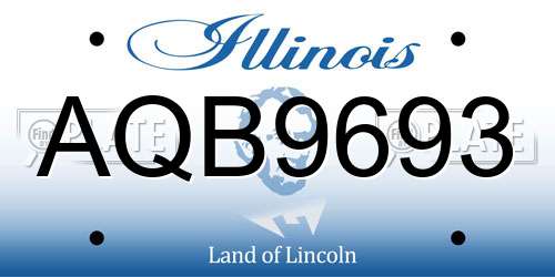 AQB9693 Illinois License Plate