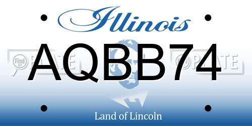AQBB74 Illinois License Plate