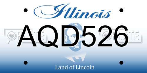AQD526 Illinois License Plate