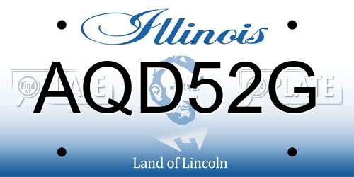 AQD52G Illinois License Plate
