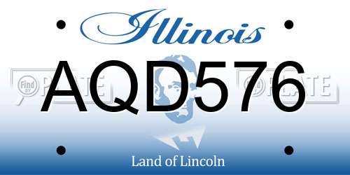 AQD576 Illinois License Plate