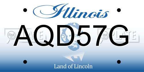 AQD57G Illinois License Plate