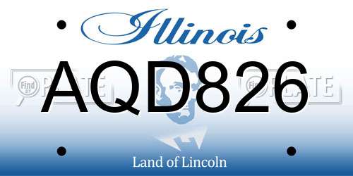 AQD826 Illinois License Plate