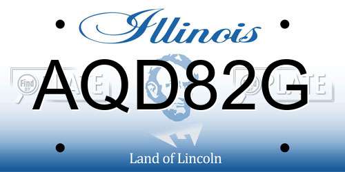 AQD82G Illinois License Plate