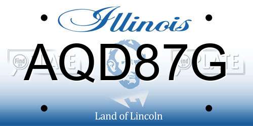 AQD87G Illinois License Plate
