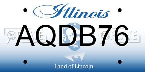 AQDB76 Illinois License Plate