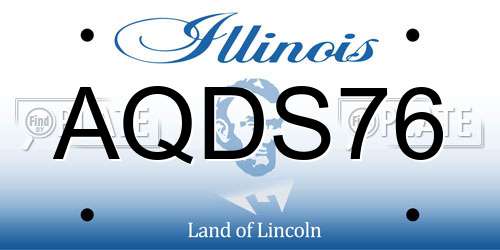 AQDS76 Illinois License Plate