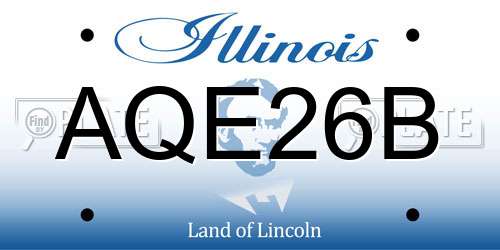 AQE26B Illinois License Plate