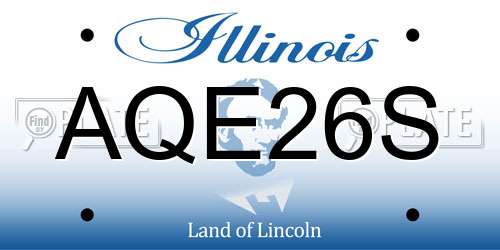 AQE26S Illinois License Plate