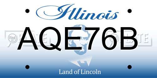 AQE76B Illinois License Plate