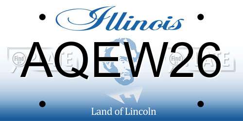 AQEW26 Illinois License Plate