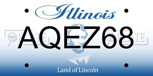 AQEZ68 Illinois License Plate
